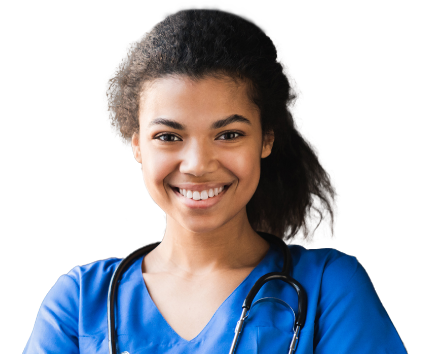 African-American student nurse smiling