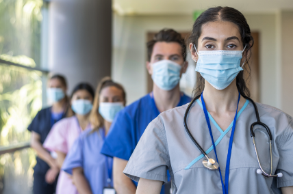 Diverse medical student group photo